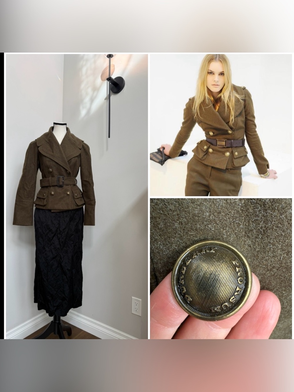 Burberry Prorsum Pre-Fall 2010 Wool Belted Jacket Size 42